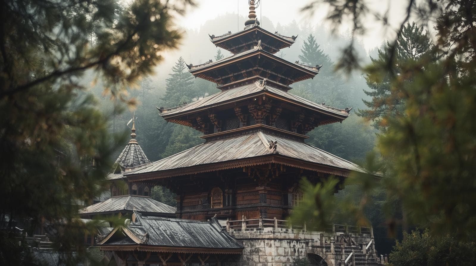The Hidimba temple at Manali among the deodars
