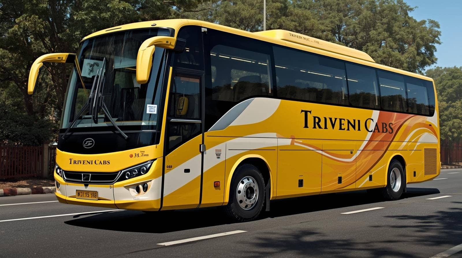 Bus for hire from Triveni Cabs
