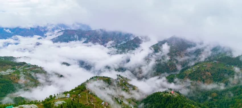 A green Himalayan valley in the middle hills