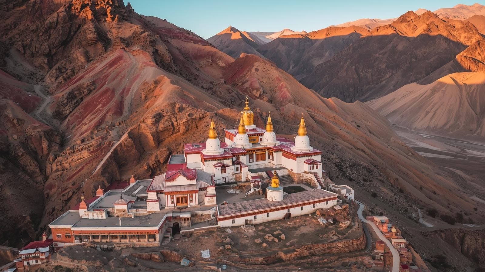 The mud-walled Tabo Monastery in the Spiti valley